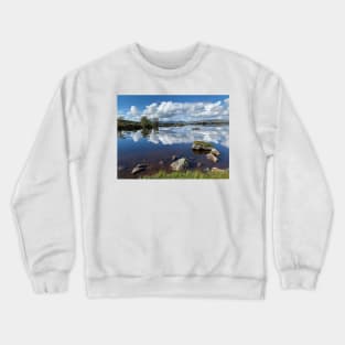 Lochan na h-Achlaise , a freshwater loch at  Black Mount in the Highlands of Scotland Crewneck Sweatshirt